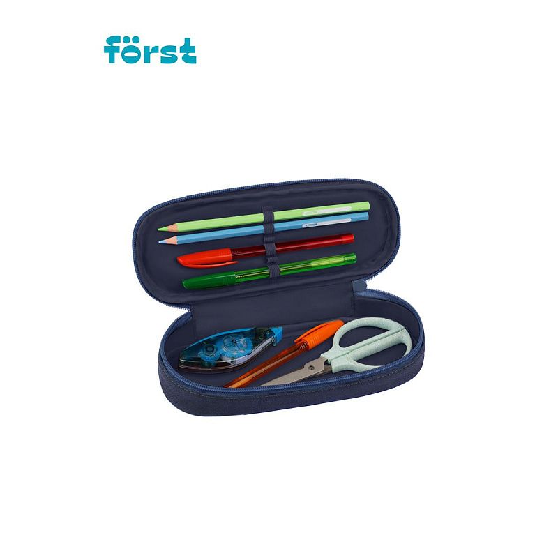 УЦЕНКА - Пенал корпусный 1 отделение, 220*90*45 Först "Горошек", полиэстер (осн 352062) 