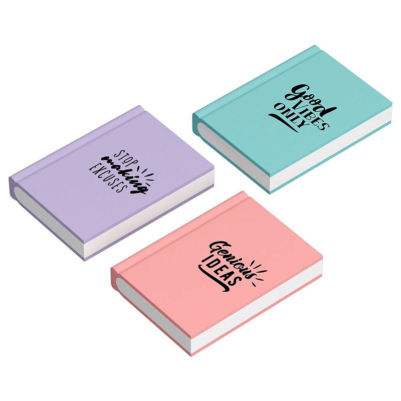 Ластик Berlingo "Notebook", 3шт., термопластичная резина, 48*34*8мм, пакет с европодвесом 