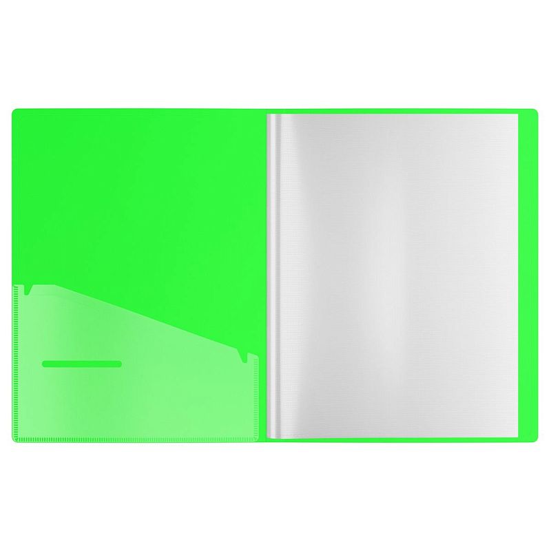 Папка с 20 вкладышами Berlingo "Your Way", 17мм, 600мкм, зеленый неон, с внутр. карманом 