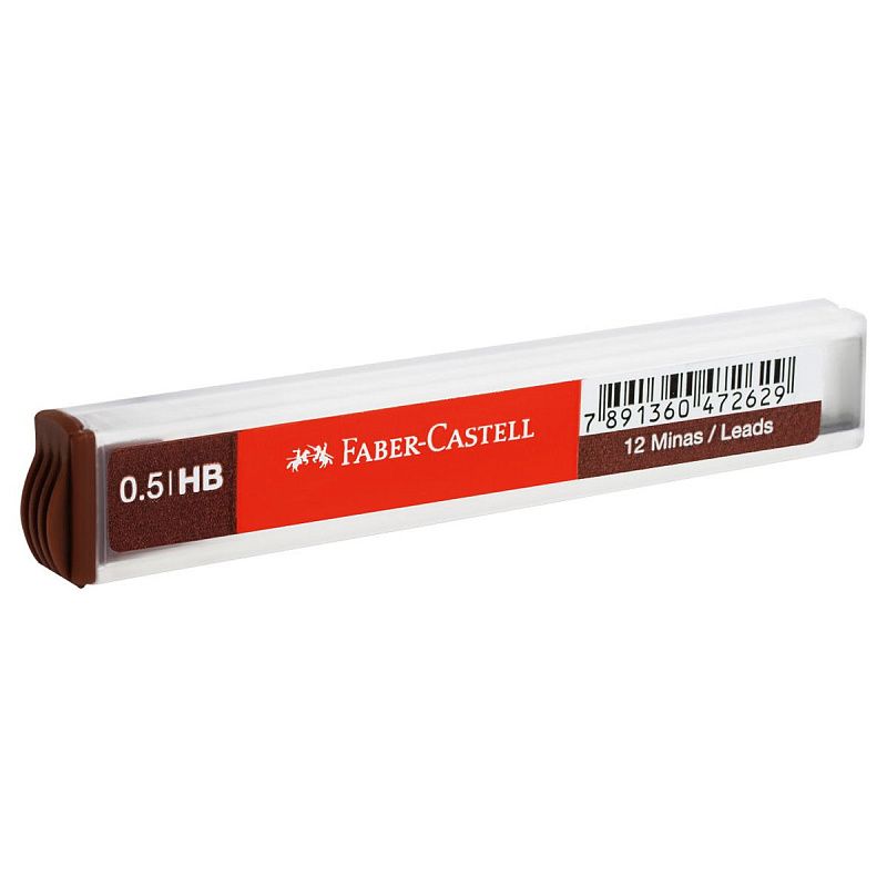 Грифели для механических карандашей Faber-Castell "Polymer", 12шт., 0,5мм, HB 