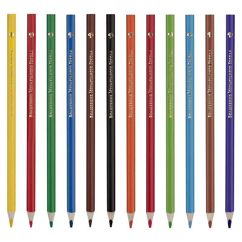 Карандаши цветные Мульти-Пульти "Волшебник Изумрудного Города", 12цв., трехгр, заточен., картон, европодвес