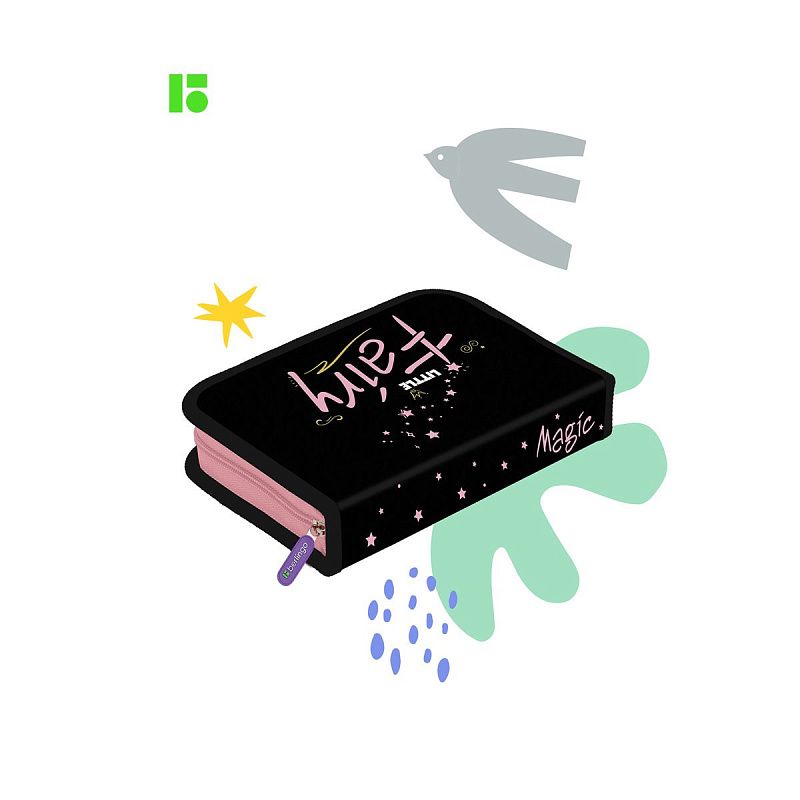 Пенал 1 отделение, 200*140*40 Berlingo "Little fairy", дополнительная откидная секция, полиэстер 