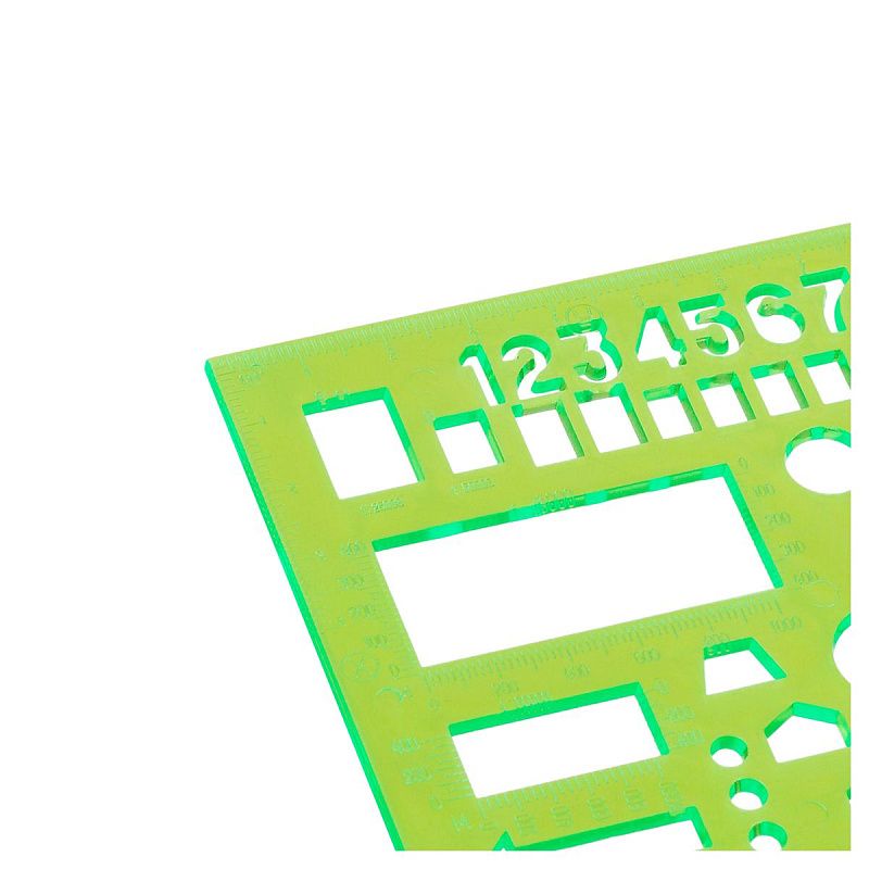 Линейка офицерская СТАММ, пластиковая, зеленая 