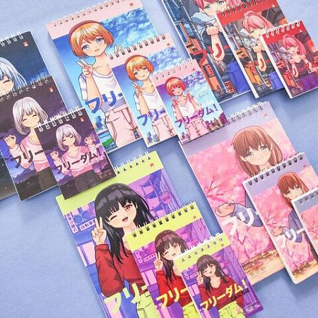 Блокнот А5 40 л., гребень, ламинированный картон, клетка, АЛЬТ, "ANIME.FREEDOM" (5 видов), 3-40-726