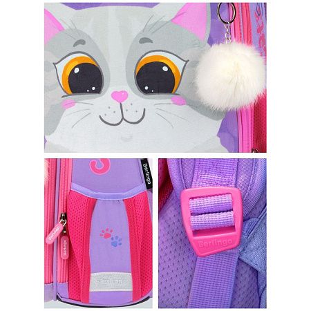 Ранец Berlingo Expert "Cute cat" 37*28*16см, 2 отделения, 2 кармана, анатомическая спинка 