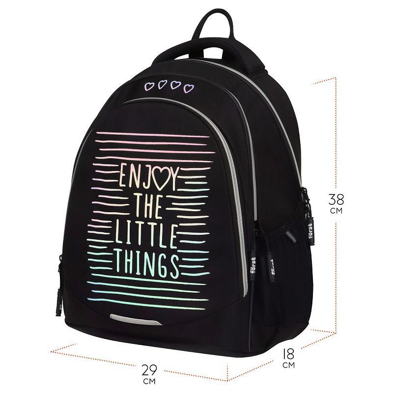 Рюкзак Först F-Junior "Enjoy" 38*29*18см, 3 отделения, 2 кармана, анатомическая спинка 