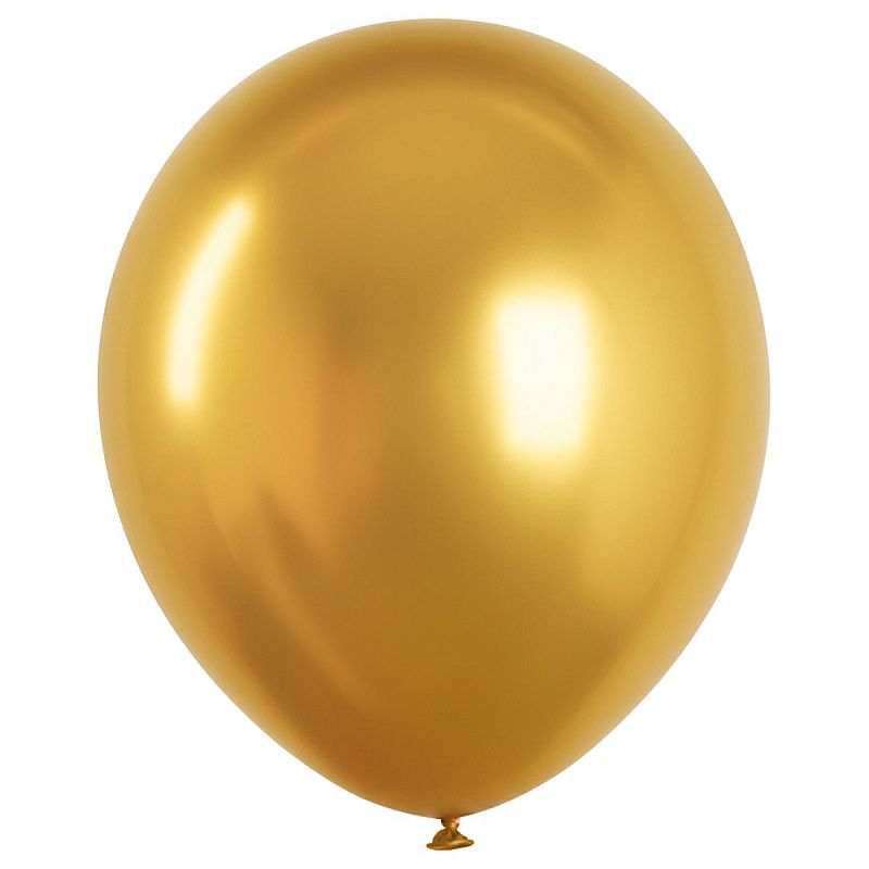 Воздушные шары,  50шт., М12/30см, MESHU, хром, золотой