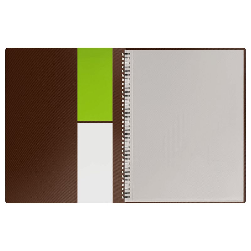 Папка с 20 вкладышами на гребне СТАММ "Диагональ" А4, 14мм, 700мкм, пластик, шоколад 