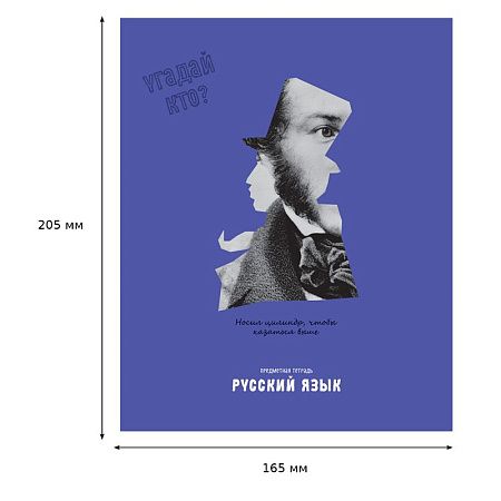 Тетрадь предметная 48л. BG "Угадай кто" - Русский язык, матовая ламинация, выб. лак