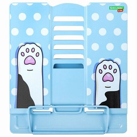 Подставка для книг и учебников BRAUBERG KIDS "Lil Paws", регулируемый угол наклона, металл, 238053 