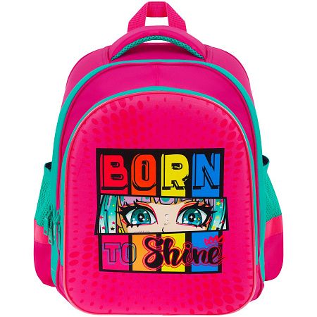 Ранец ArtSpace School Friend Light "Born to Shine" 35*29*12см, 2 отделения, 2 кармана, анатомическая спинка 