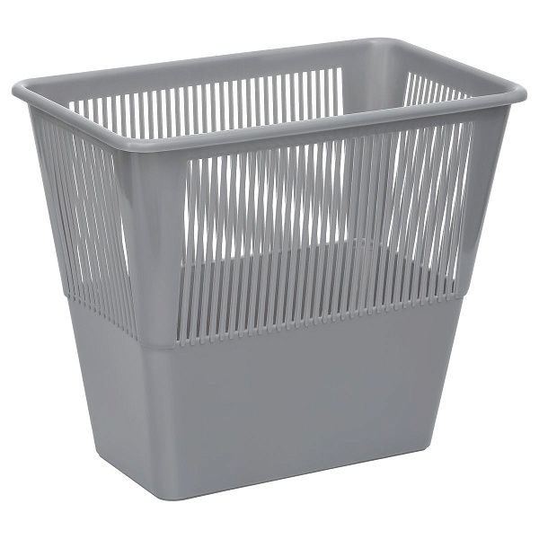 Корзина для бумаг СТАММ, 12л., прямоугольная, сетчатая, серая