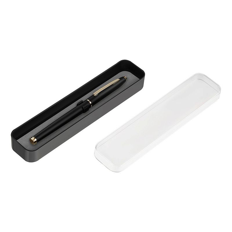 Ручка перьевая Luxor "Sterling" синяя, 0,8мм,  корпус черный/золото, футляр 