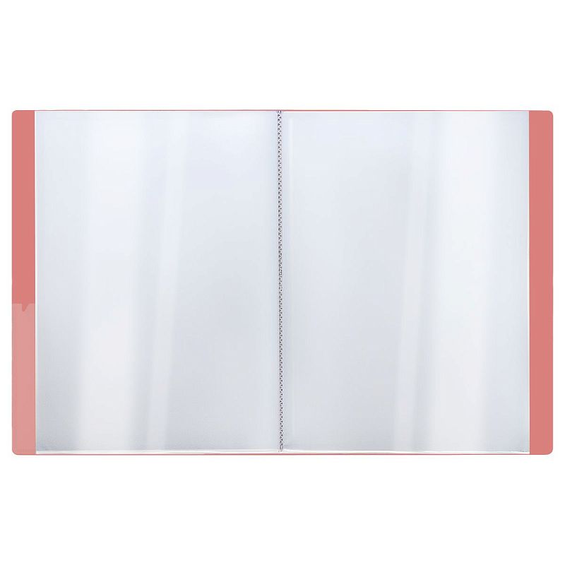 Папка с 60 вкладышами СТАММ "Акцент" А4, 21мм, 800мкм, пластик, коралловая 