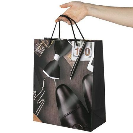 Пакет подарочный 26,5x12,7x33 см ЗОЛОТАЯ СКАЗКА "Businessman", выборочный лак, 608245