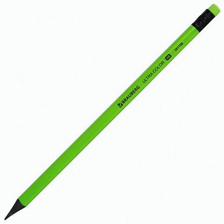 Набор карандашей чернографитных BRAUBERG "ULTRA COLOR" 4 шт., HB, с ластиком, пластиковые, 181709 