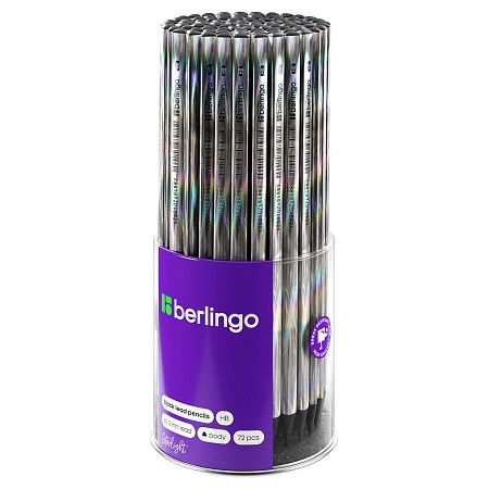 Карандаш ч/г Berlingo "Starlight" HB, черное дерево, трехгранный, заточен. 