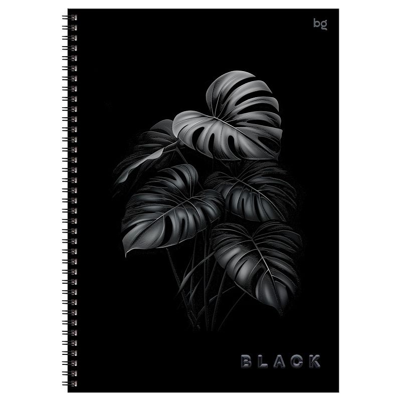 Тетрадь 96л., А4, клетка, на гребне BG "Just black", soft-touch ламинация, выб. лак