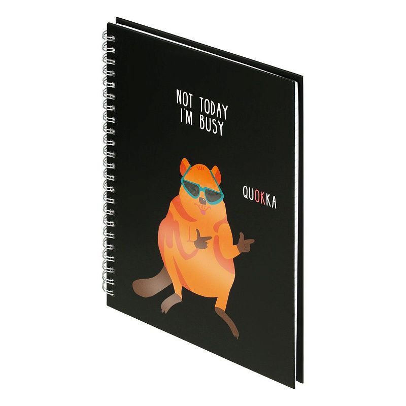 Тетрадь 80л., А5, клетка на гребне BG "I'm busy", матовая ламинация, выб. лак, твердая обложка