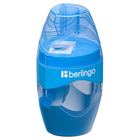 Точилка пластиковая Berlingo "Triangle" 1 отверстие, контейнер, ассорти, дисплей 