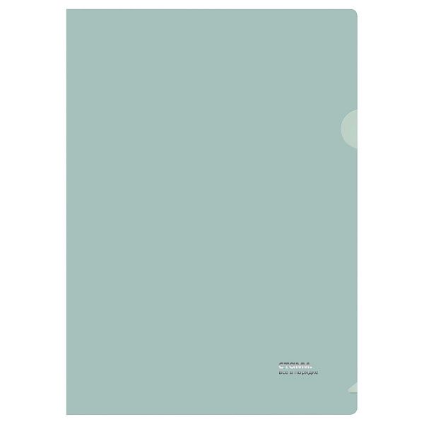 Папка-уголок СТАММ "Акцент" А4, 180мкм, пластик, непрозрачная, эвкалиптовая