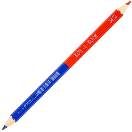 Карандаш двухцветный утолщённый KOH-I-NOOR, 1 шт., красно-синий, грифель 3,8 мм, картонная упаковка, 34230EG006KS 