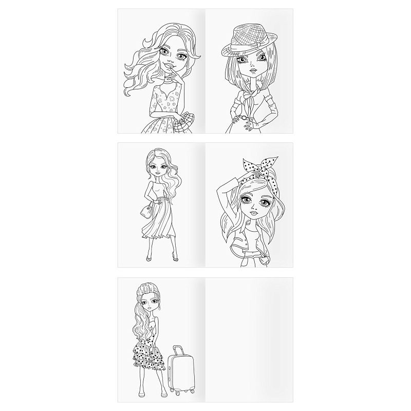 Раскраска А4,  8 стр., ТРИ СОВЫ "Для девочки"