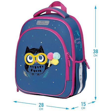 Ранец Berlingo Expert Light облегченный "Funny owl" 38*28*15см, 3 отделения, 2 кармана, анатомическая спинка 
