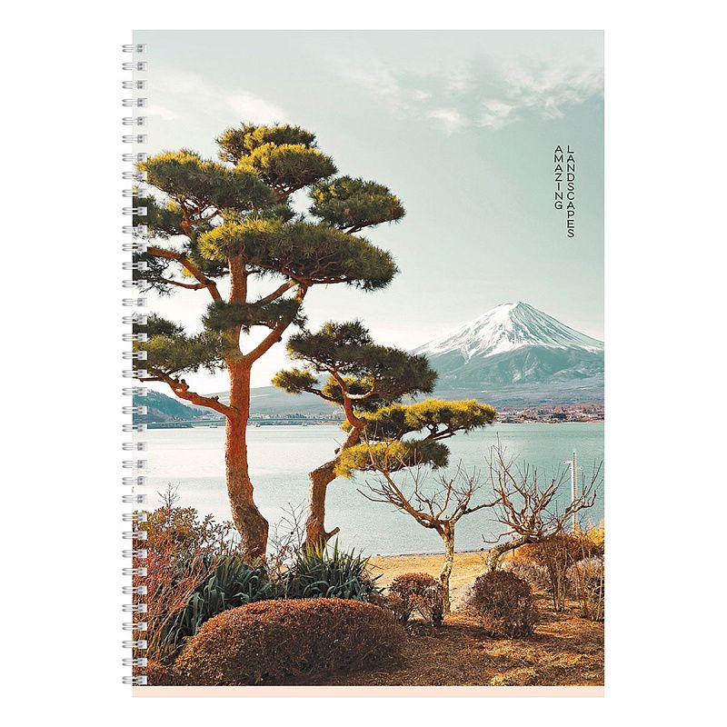 Тетрадь 120л., А4, клетка, на гребне BG "Удивительный пейзаж", глянцевая ламинация