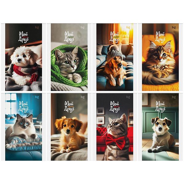 Блокнот А6 48л. на скрепке BG "Микс. Животные"