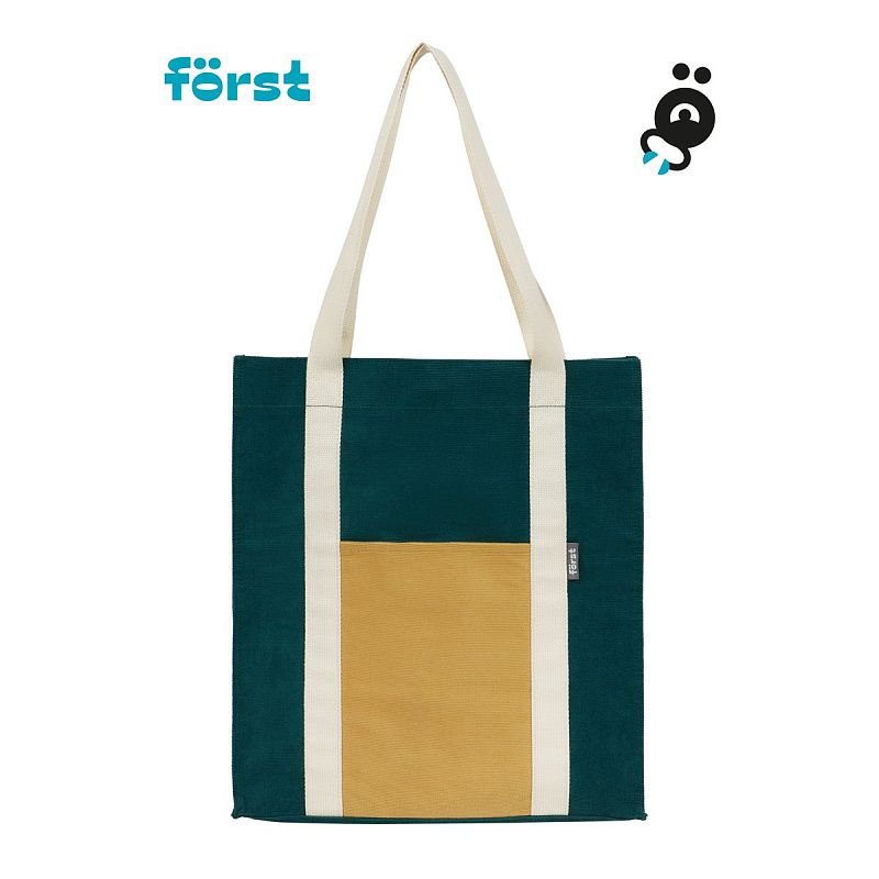 Сумка-шоппер Först "Grass" 40*35*8см, 1 отделение, 1 карман, вельветовая на кнопке 