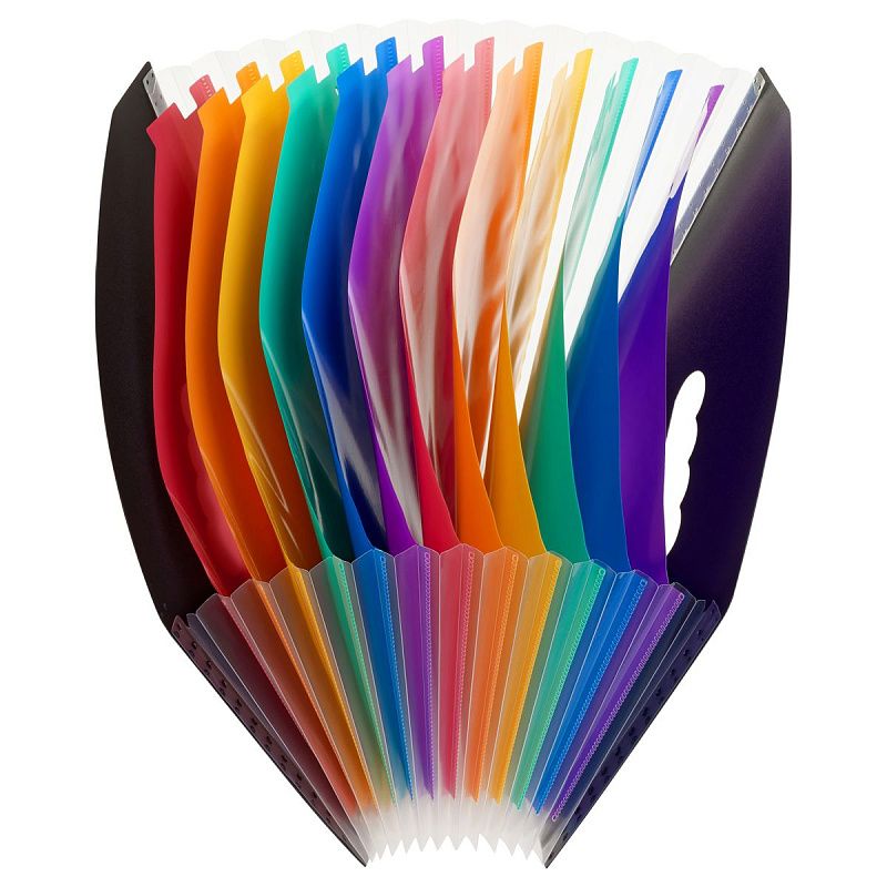 Лоток-органайзер для хранения документов СТАММ А4, 13 отделений,  черный 