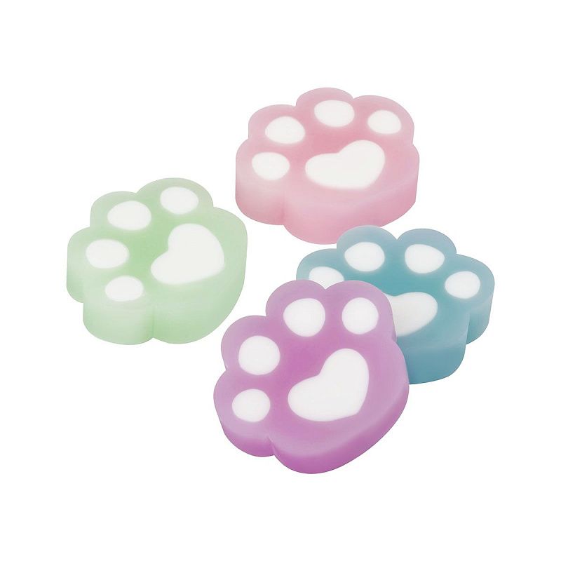 Ластик MESHU "Cute Paw", фигурный, 38*33*10мм, ПВХ, дисплей бокс, ассорти 