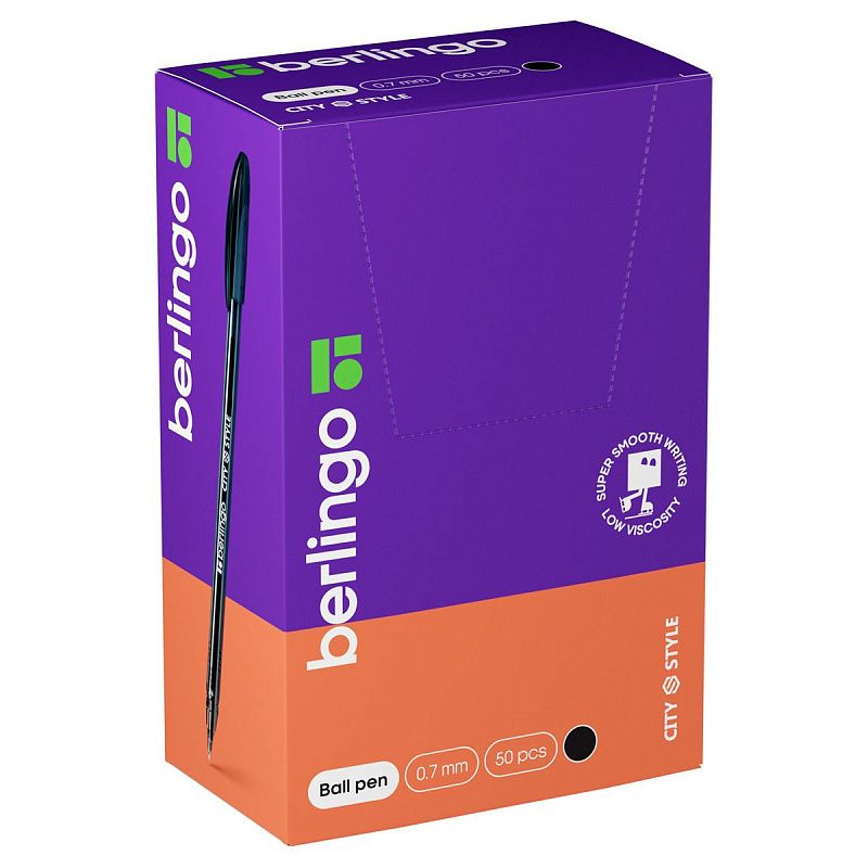 Ручка шариковая Berlingo "City Style" черная, 0,7мм 
