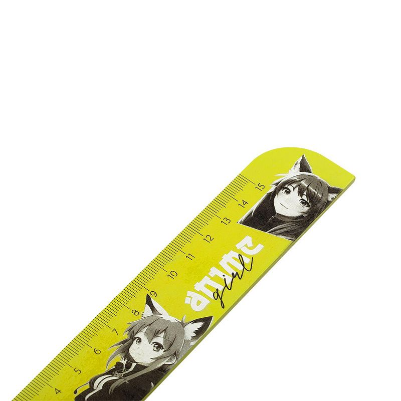Линейка 15см MESHU "Anime", деревянная,  ассорти, европодвес 
