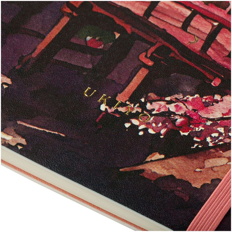 Записная книжка А5 80л. ЛАЙТ, кожзам, Greenwich Line "Sakura. Karahafu", с резинкой, тиснение фольгой, блок в линию