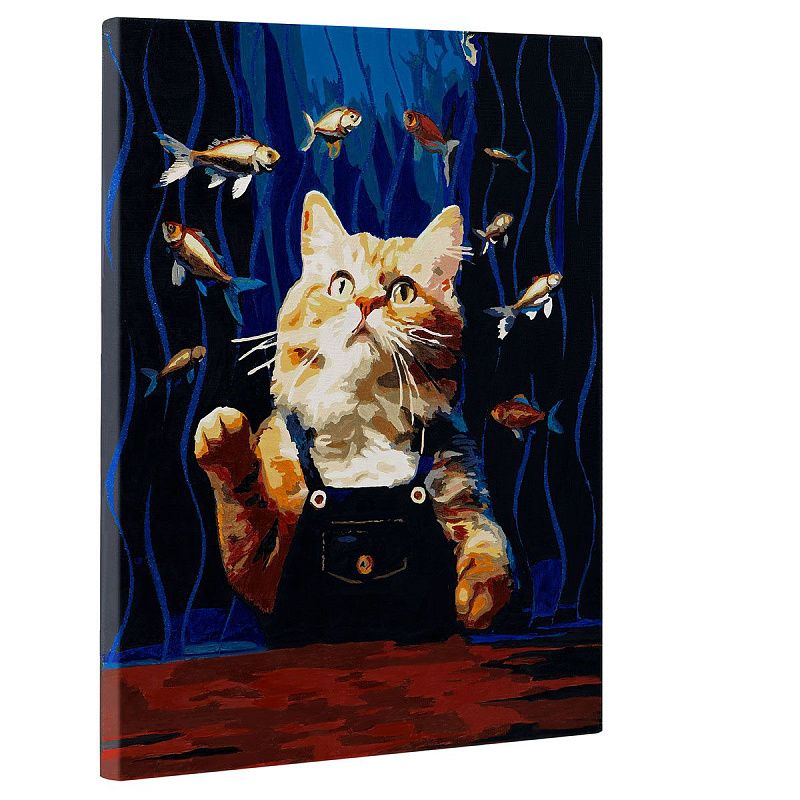 Картина по номерам на холсте с глиттером ТРИ СОВЫ "Кошачьи мечты", 40*50, с акриловыми красками и кистями