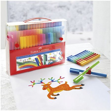 Фломастеры Faber-Castell "Connector", 60цв., смываемые, соединяемые колпачки, пластик. уп., европодвес