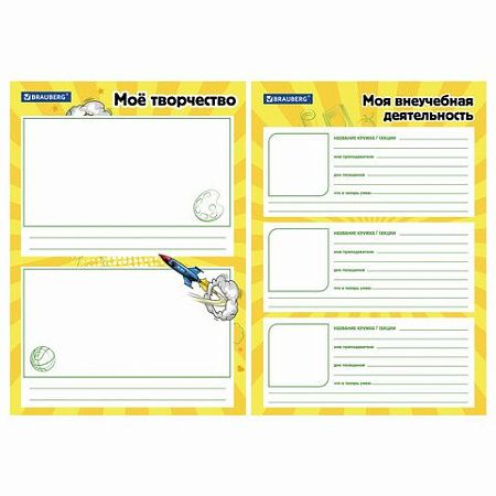 Папка-портфолио школьника, А4, на молнии, 8 вкладышей, обложка твёрдая, ОТЛИЧНИКИ, BRAUBERG, 115244 