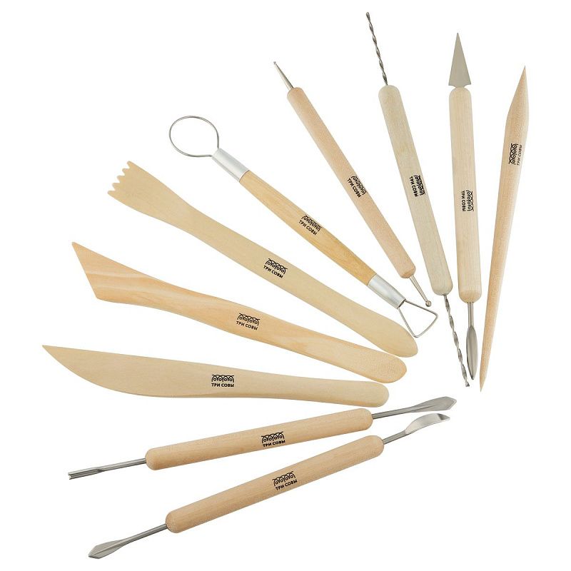 Набор инструментов для лепки и моделирования ТРИ СОВЫ, 14шт., в пенале