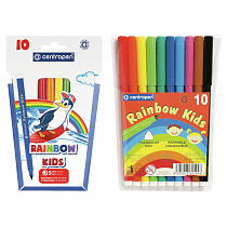 Фломастеры Centropen "Rainbow Kids", 10цв., трехгранные, смываемые, ПВХ