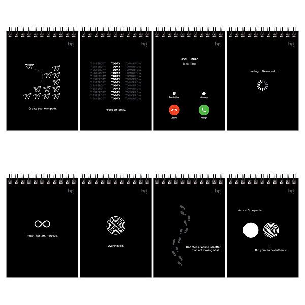 Блокнот А6 40л. на гребне BG "Чёрно-белый стиль"