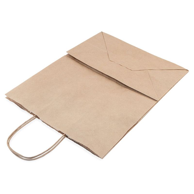 Пакет бумажный "Крафт" с кручеными ручками, 26*15*35см, 70г/м2