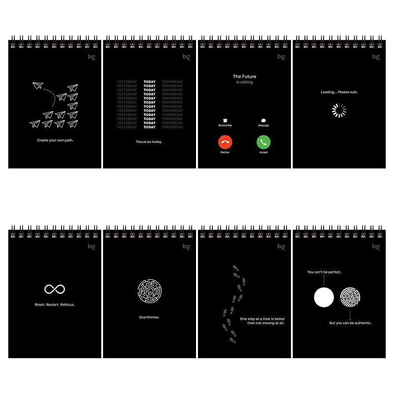 Блокнот А6 40л. на гребне BG "Чёрно-белый стиль"