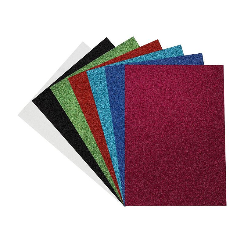 Цветная бумага с блестками А5, Мульти-Пульти, 7л., 7цв., в папке, "Енот в космосе"