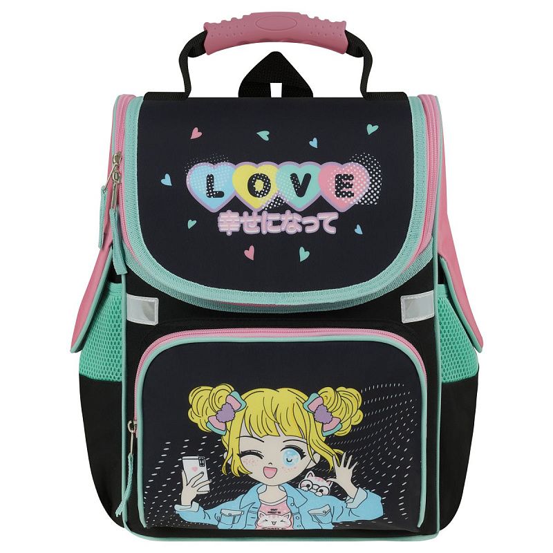 Ранец ArtSpace Junior "Pretty" 37*28*21см, 1 отделение, 3 кармана, анатомическая спинка 