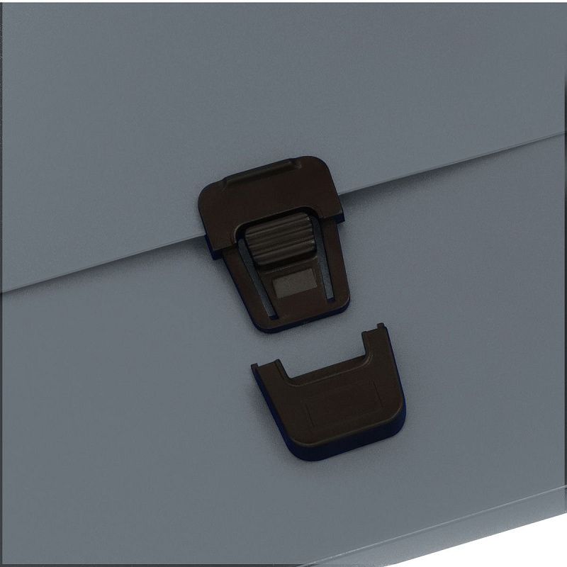 Папка-портфель 1 отделение СТАММ А4, 600мкм, на замке, пластик, серый 