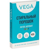 Порошок стиральный Vega, Лотос Автомат Колор, 400г, картонная коробка 