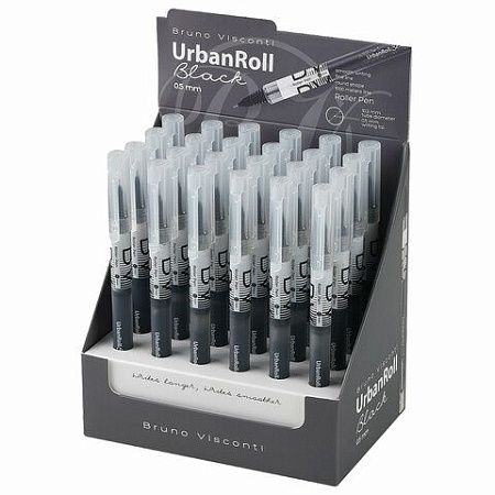 Ручка-роллер шариковая BRUNO VISCONTI UrbanRoll, черная, 0,5мм, линия 0,3 мм, 20-0381/12 