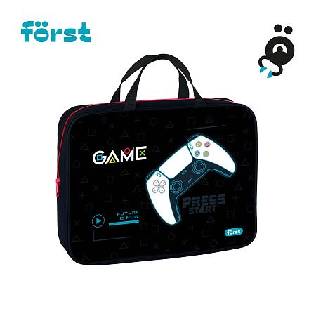 Папка текстильная с ручками 1 отделение, А4 Först "Game", 350*265*80мм, текстиль, на молнии 